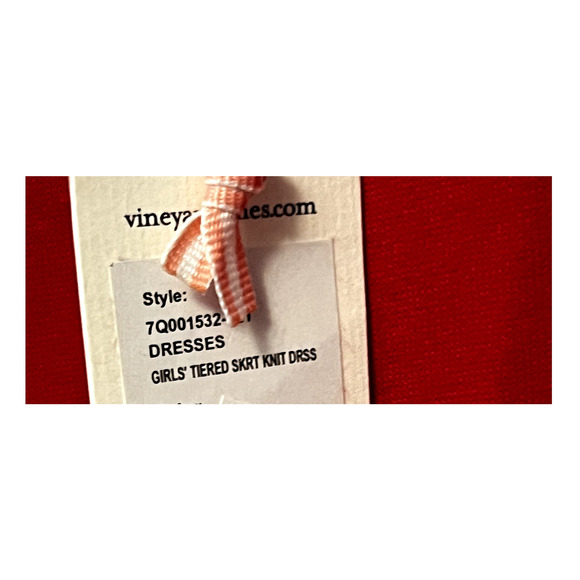 Vineyard Vines Girls Tiered Skirt Velvet Red Knit Dress Size 4T New with Tags - Picture 5 of 6